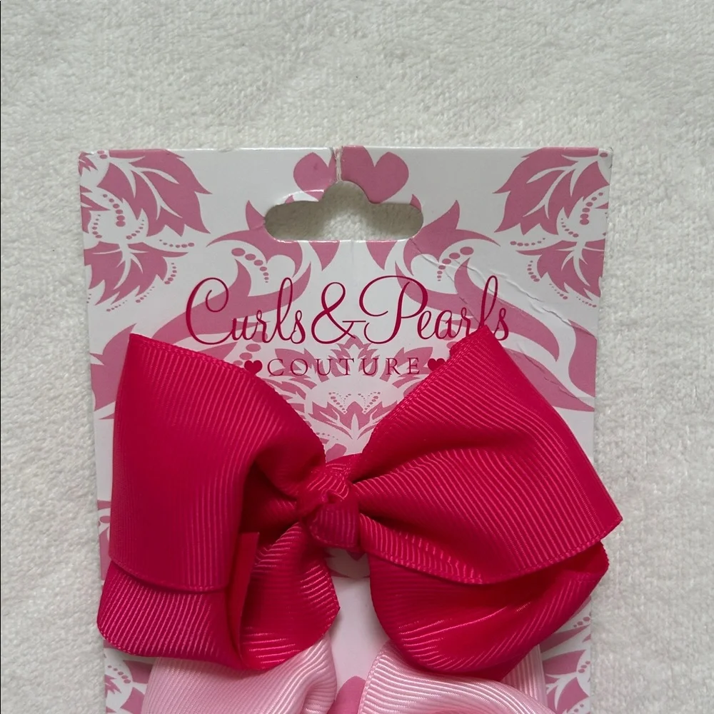 Curls & Pearls | 5 set Girl Hair Bows | 3.5 “ length